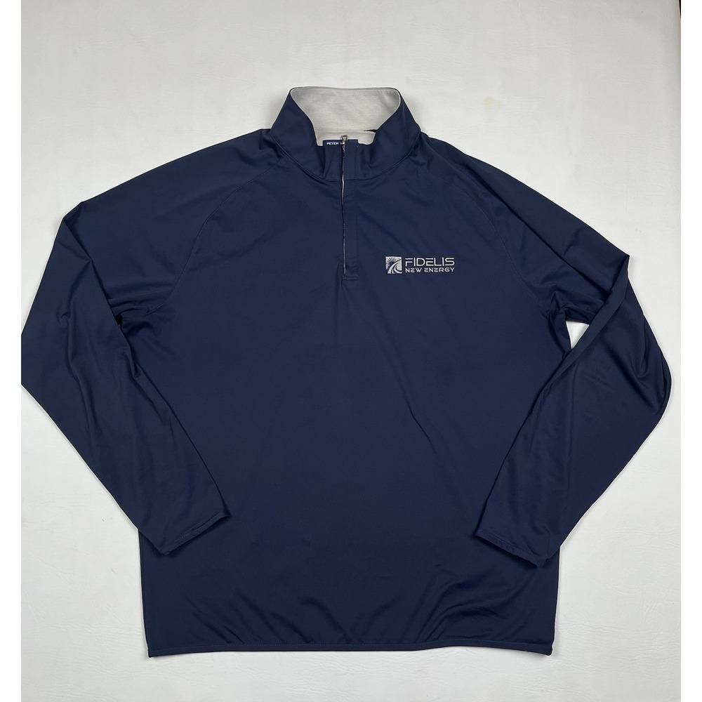 Peter Millar Stealth Pullover Mens XL Blue Performance 1/4 Zip MA22EK560